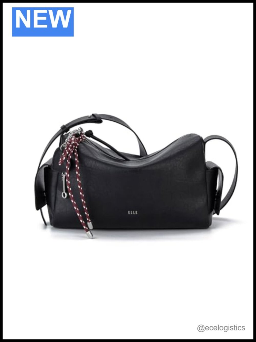 Genuine Leather Crossbody Bag with Adjustable Strap, Silver Hardware
